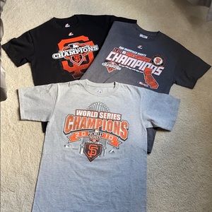 Lot of 3 SF giants championship shirts 2010/2012